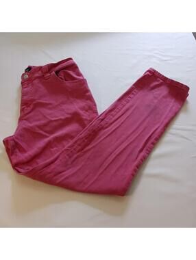 Metro Style Stretch High Rise 5-Pocket Women's Denim Pink Jeans Size 14
